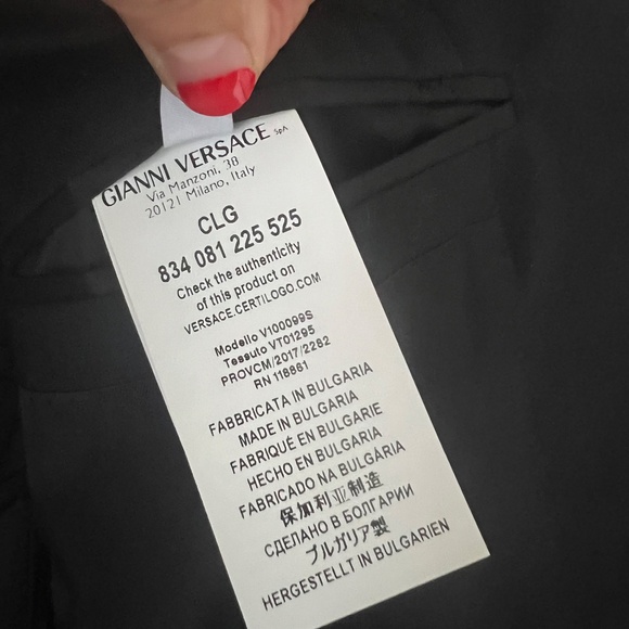 Versace Collection Coat Men's 2-Button Blazer Jacket Black Size 52 - Picture 7 of 7